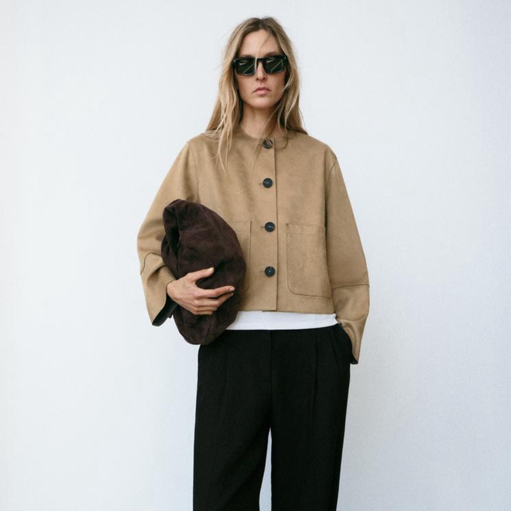 Zara Faux Suede Leather Jacket